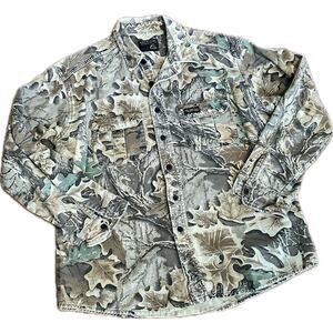 Vintage Men’s Rattlers Camo Button Down Chamois Advantage Camo Shirt Size Large
